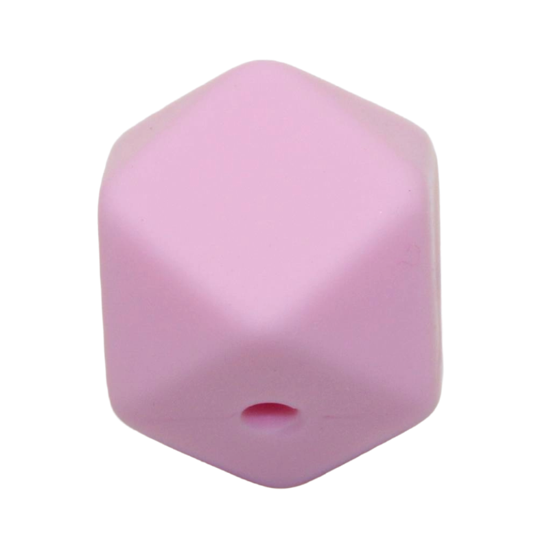 Bastelperle aus SIlikon in Hexagonform in babyrosa