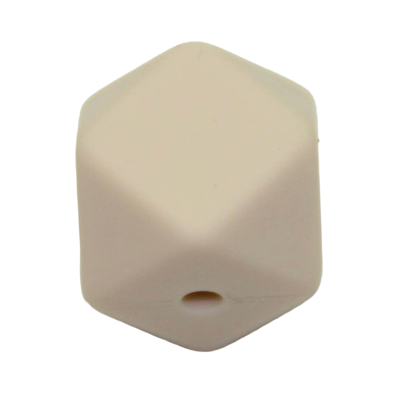 Bastelperle aus SIlikon in Hexagonform in beige