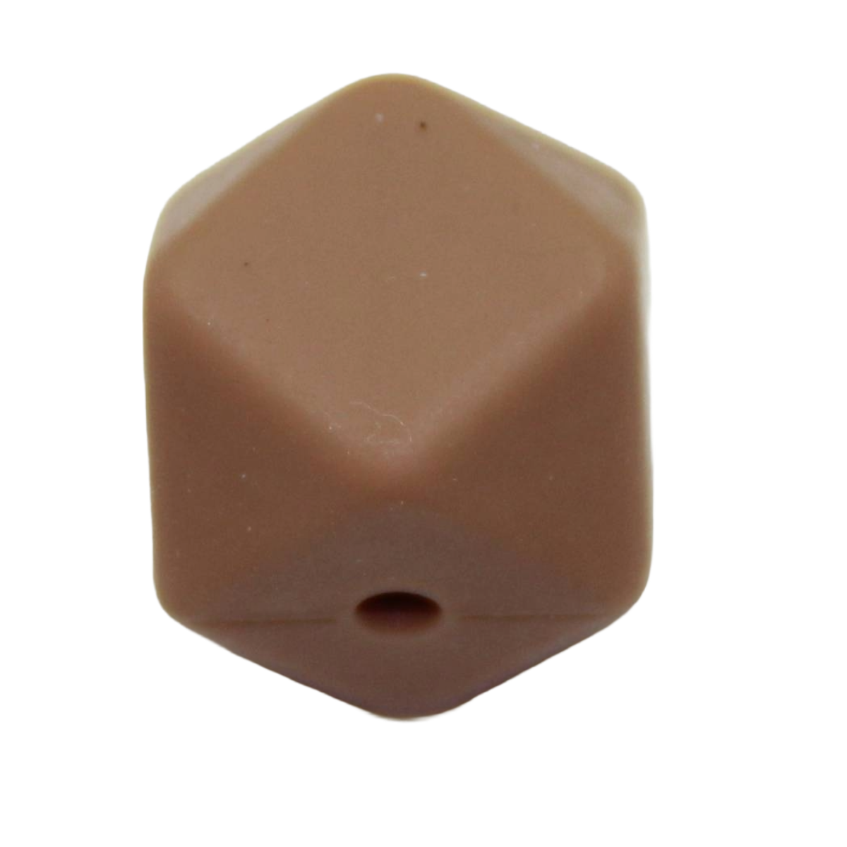 Bastelperle aus SIlikon in Hexagonform in camel
