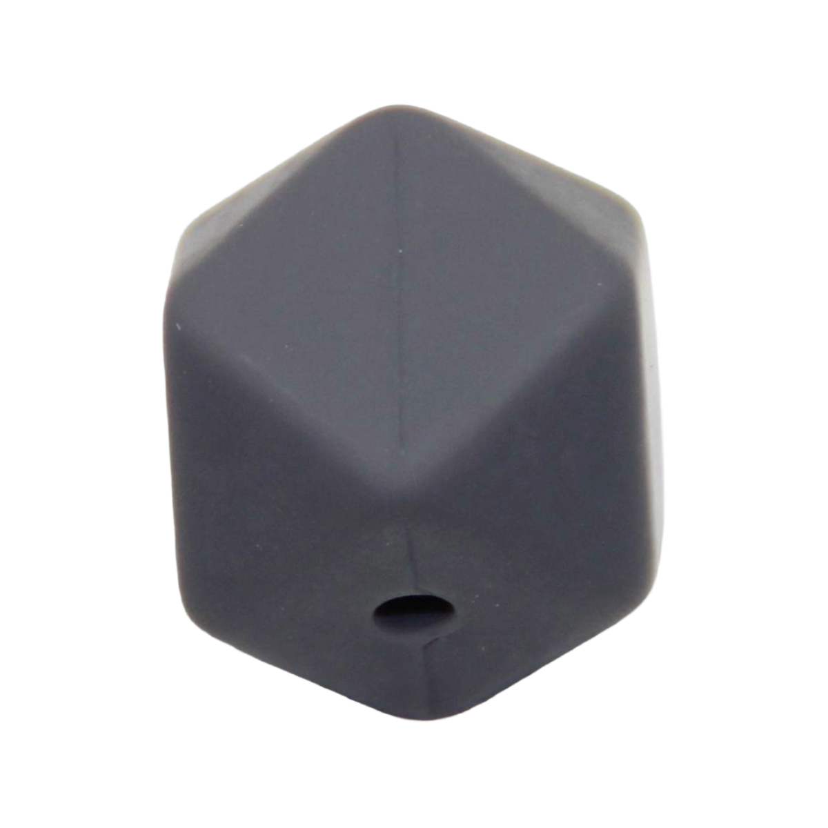 Bastelperle aus SIlikon in Hexagonform in grau