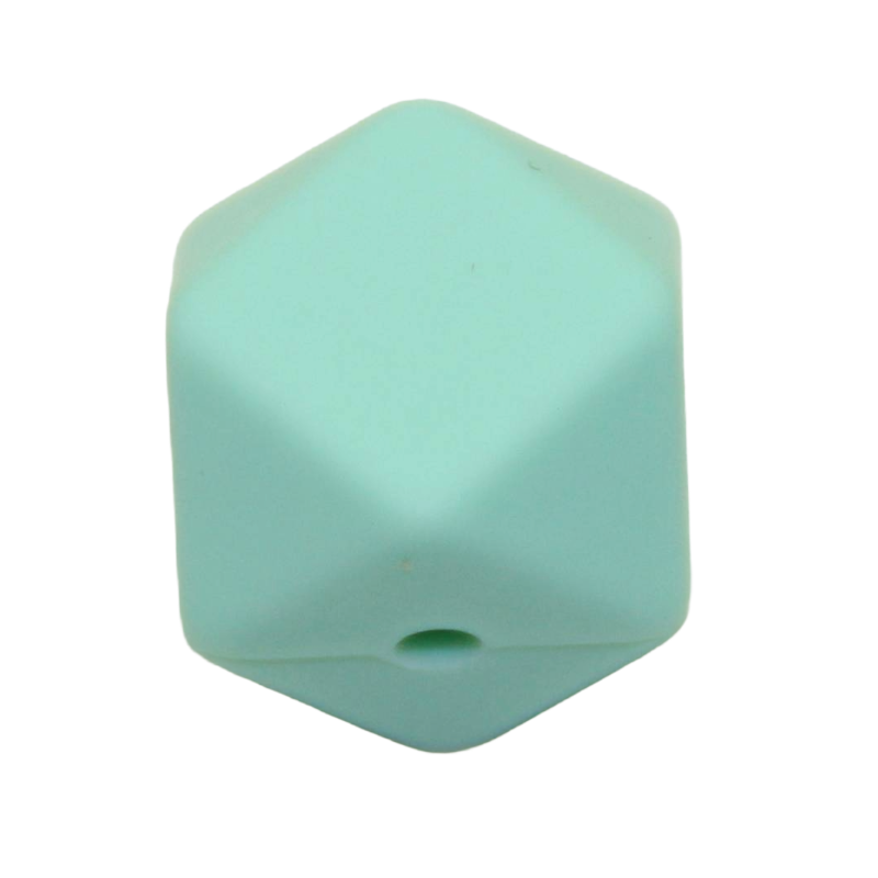 Bastelperle aus SIlikon in Hexagonform in mint