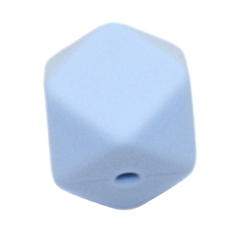 Bastelperle aus SIlikon in Hexagonform in pastellblau