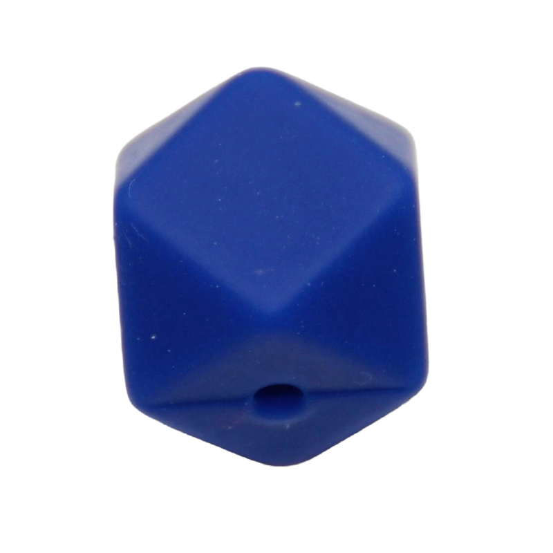 Bastelperle aus SIlikon in Hexagonform in royalblau