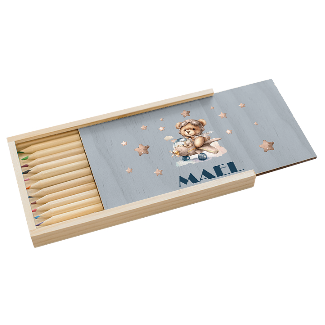 Stiftebox Holz Bärchen