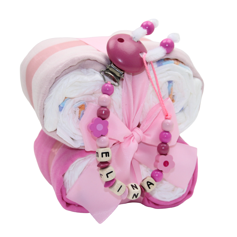 Windeltier Schmetterling klein rosebraun:pink