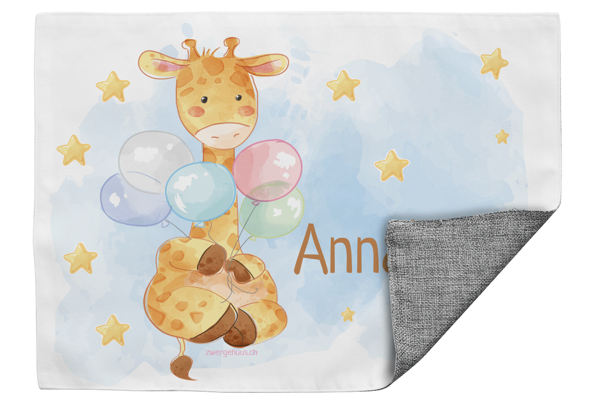Fabric placemat baby giraffe