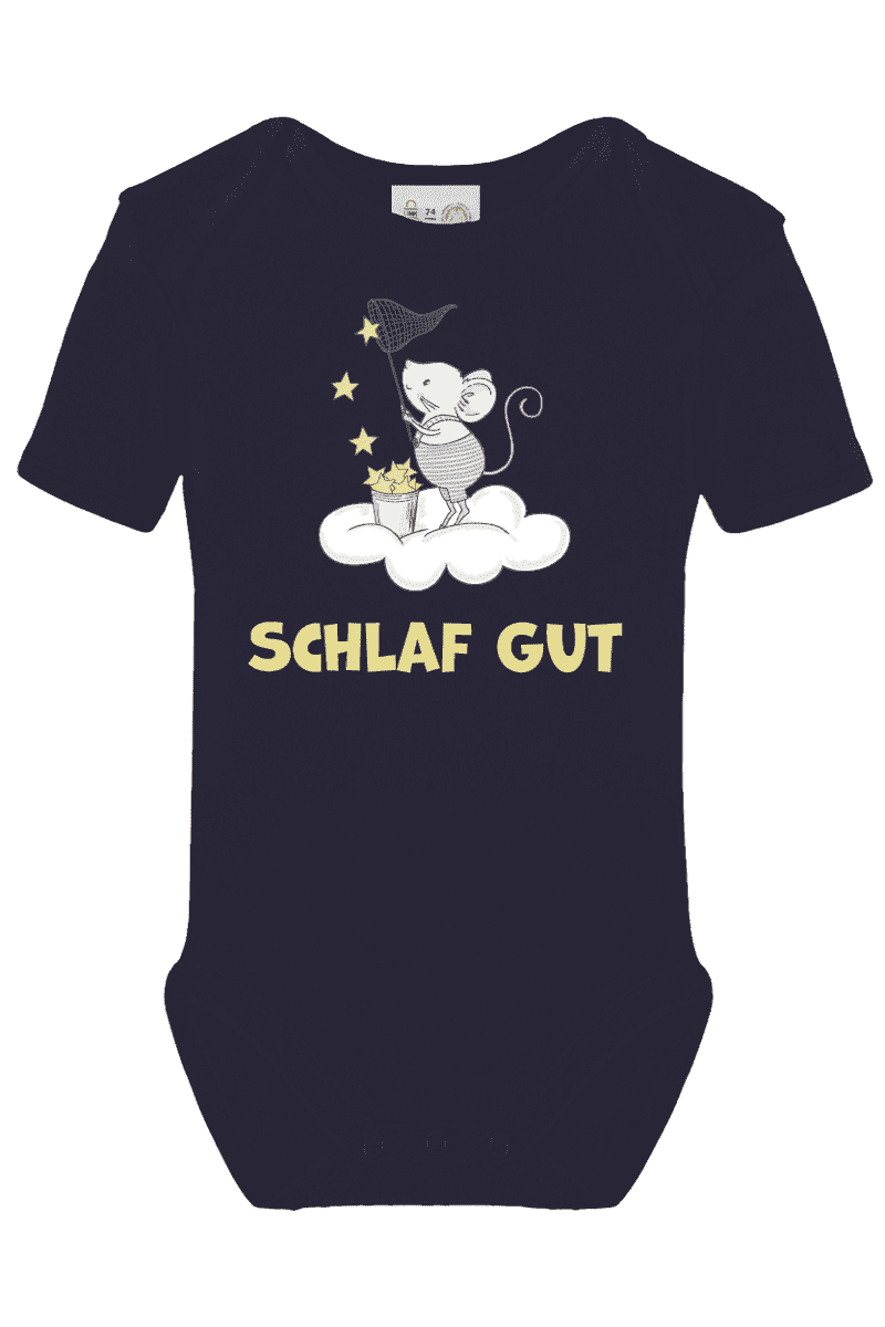 Short-sleeved body printed with name and mouse