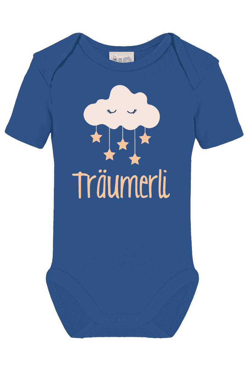 Short-sleeved body printed with name and cloud