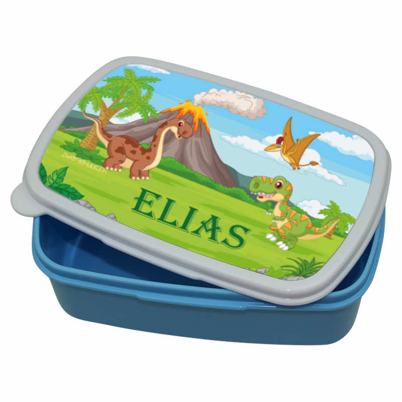 Plastic dinosaur lunch box