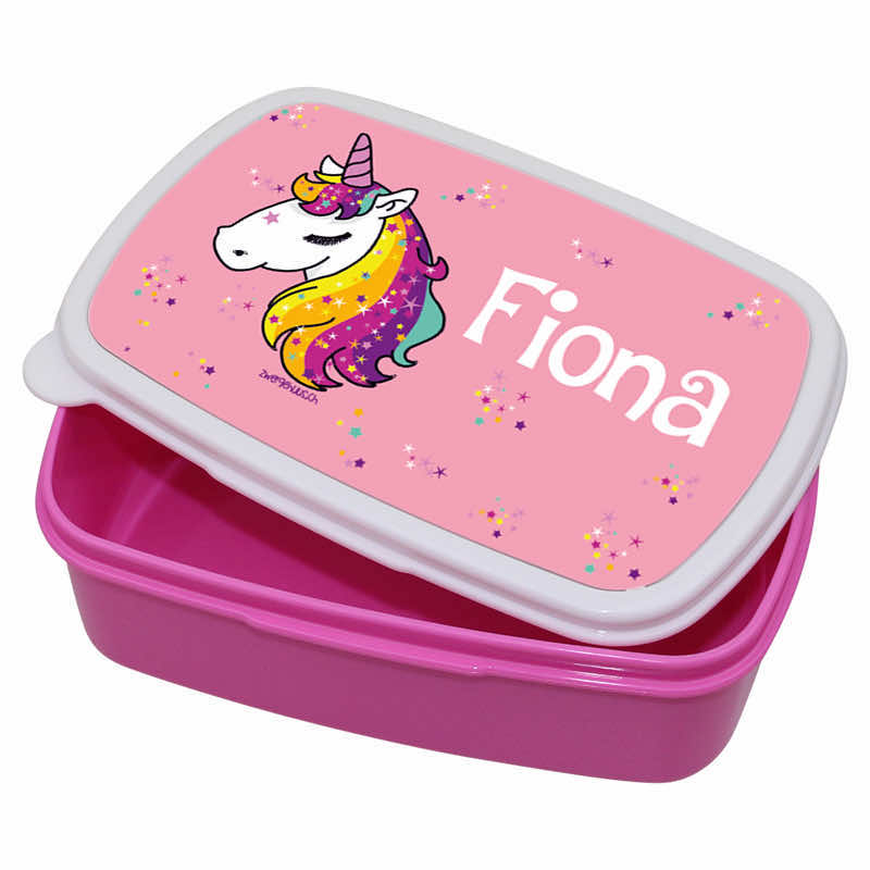 Lunchbox Kunststoff Einhornkopf Sternchen
