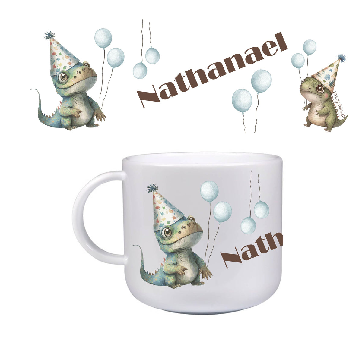 Fête de dino pour la tasse d'enfants