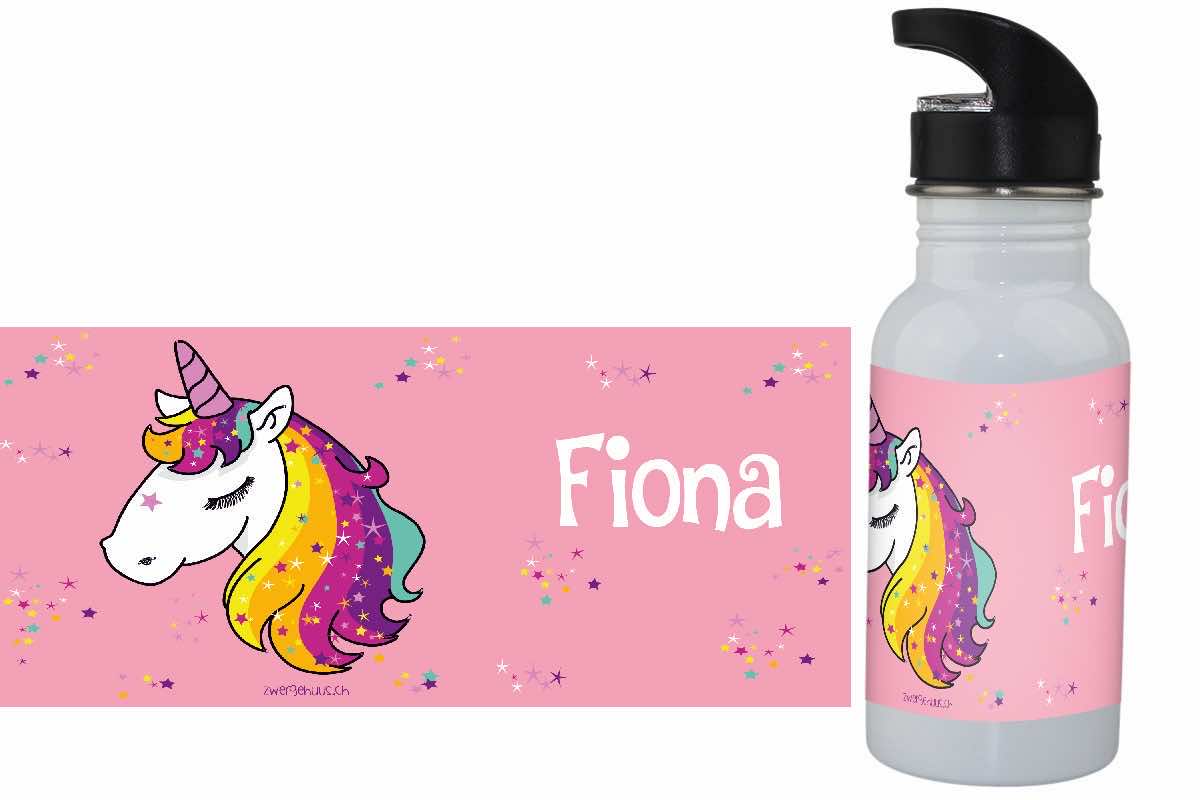 Trinkflasche Einhornkopf Sternchen