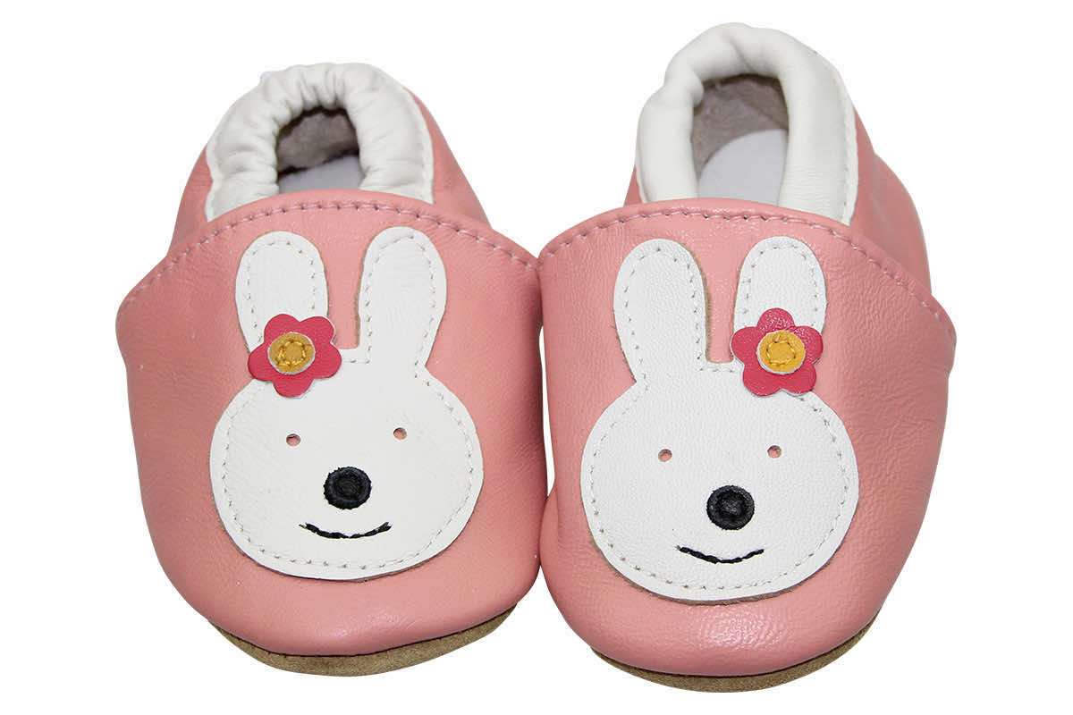 Leather finch 0-6 mt. bunny pink