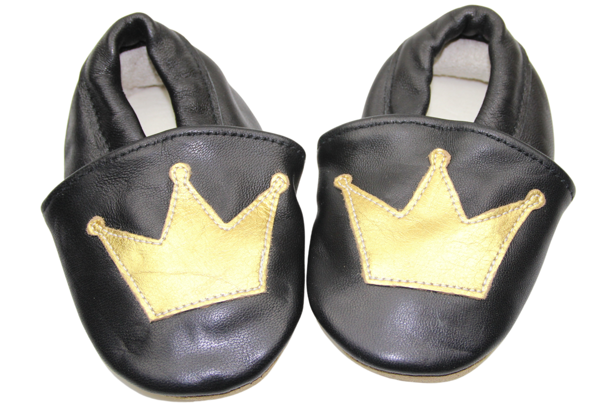 Lederfinkli 18-24 Mt. Krone schwarz:gold