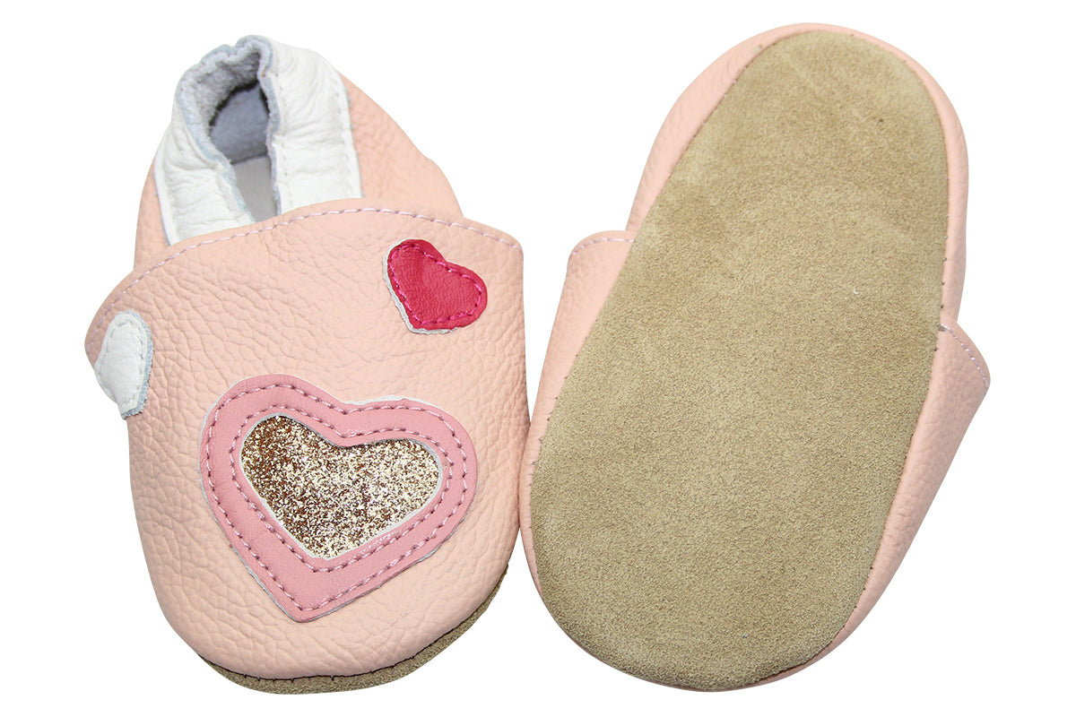 Leather finch 0-6 mt. heart glitter