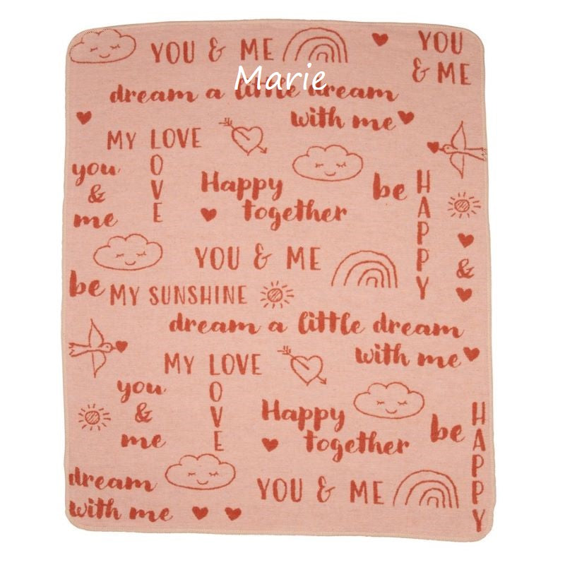 Couverture bébé amour rose