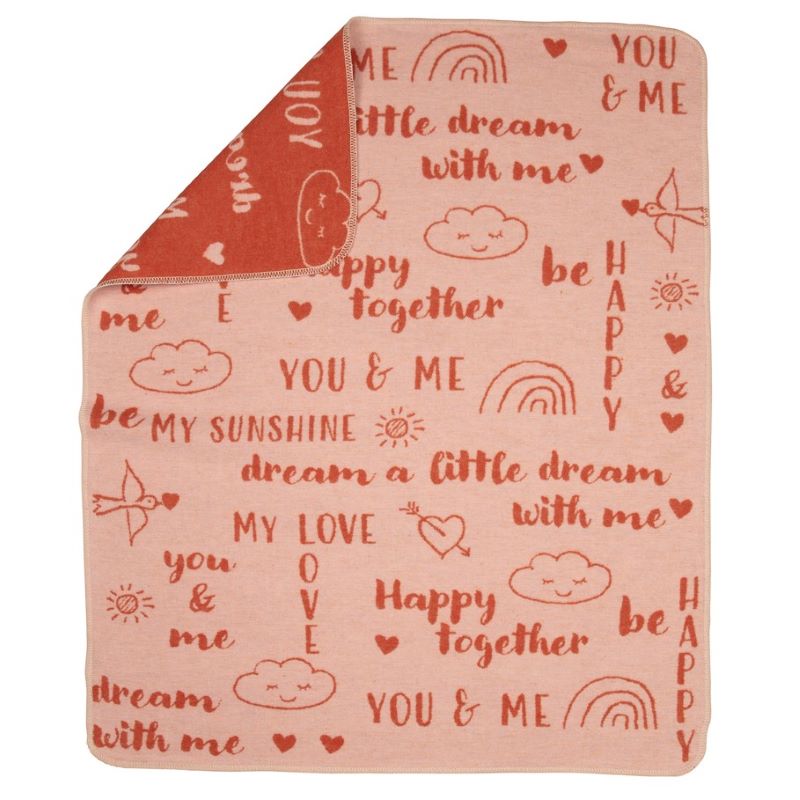 Couverture bébé amour rose