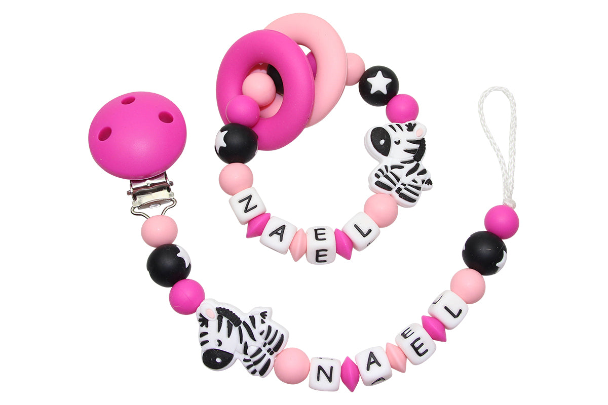 Ensemble cadeau en silicium zèbre rose foncé