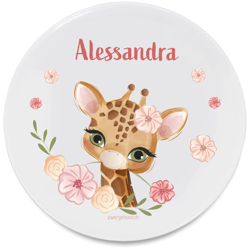 Teller flach Giraffe Girl