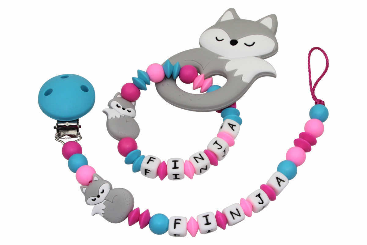 SILIKON gift set fox scuba blue:pink