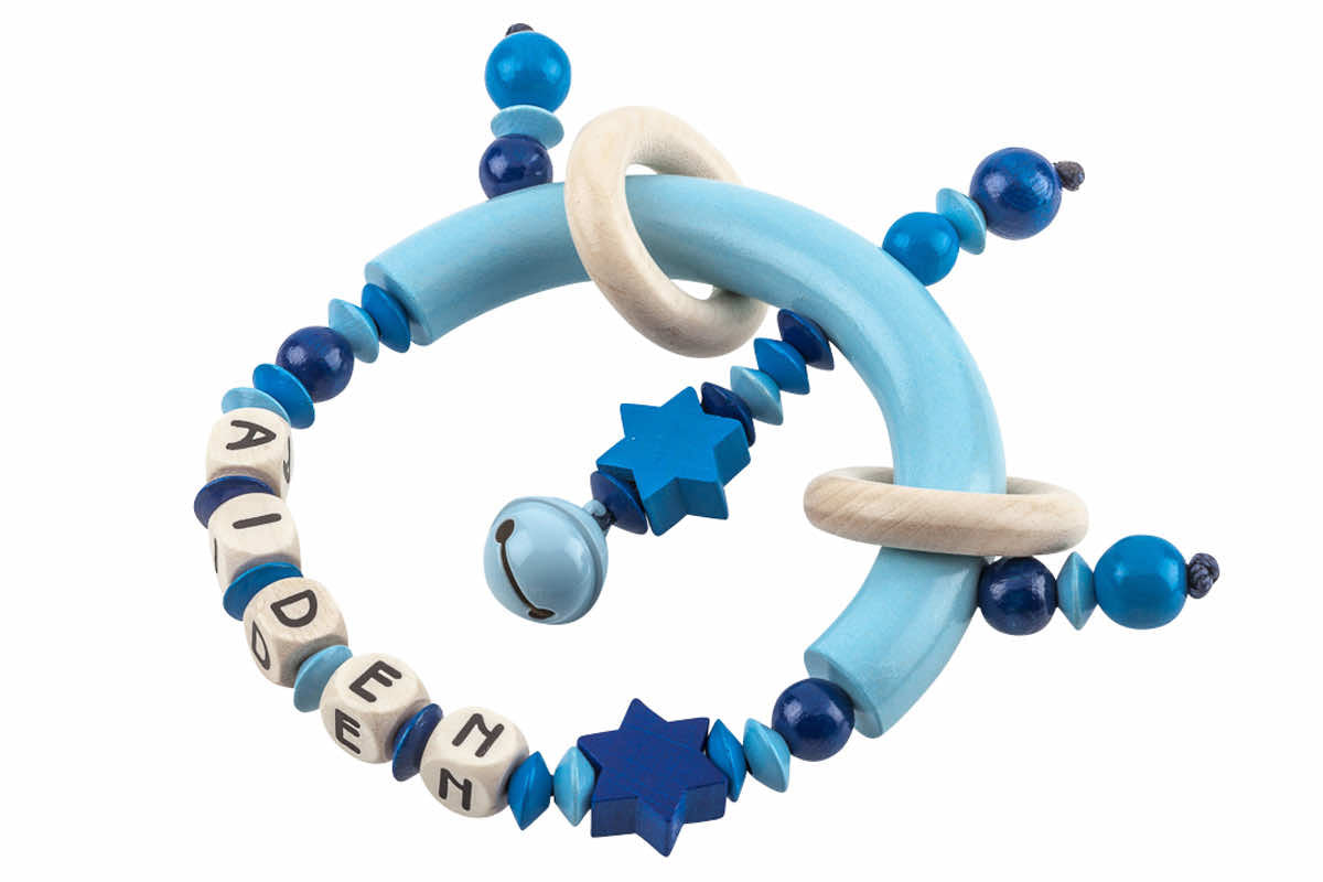Greifling Sternchen hellblau:dunkelblau