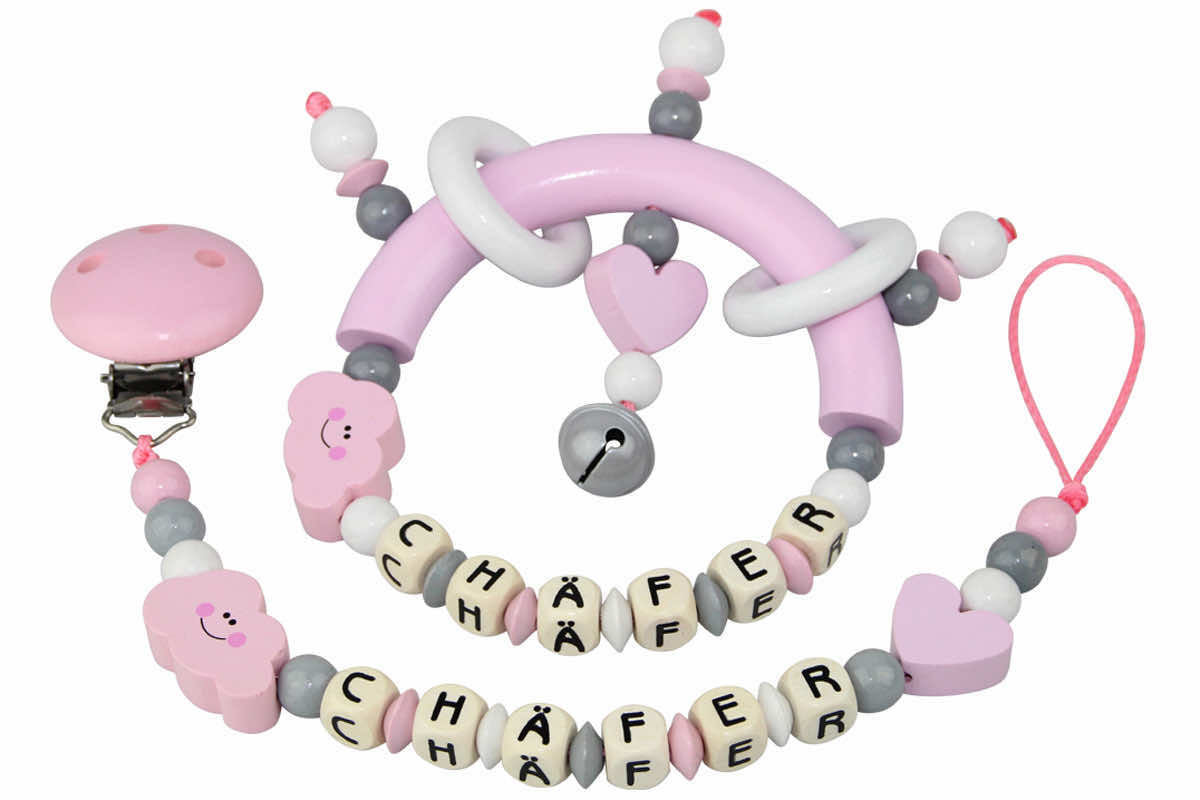 Coeur cadeau coeur et nuage pastel rose