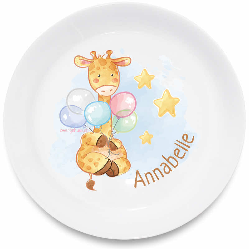 Assiette pour enfants de bébé girafe