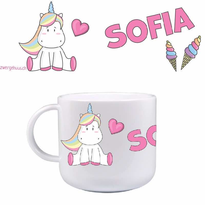 Tasse de chydrène rose de licorne