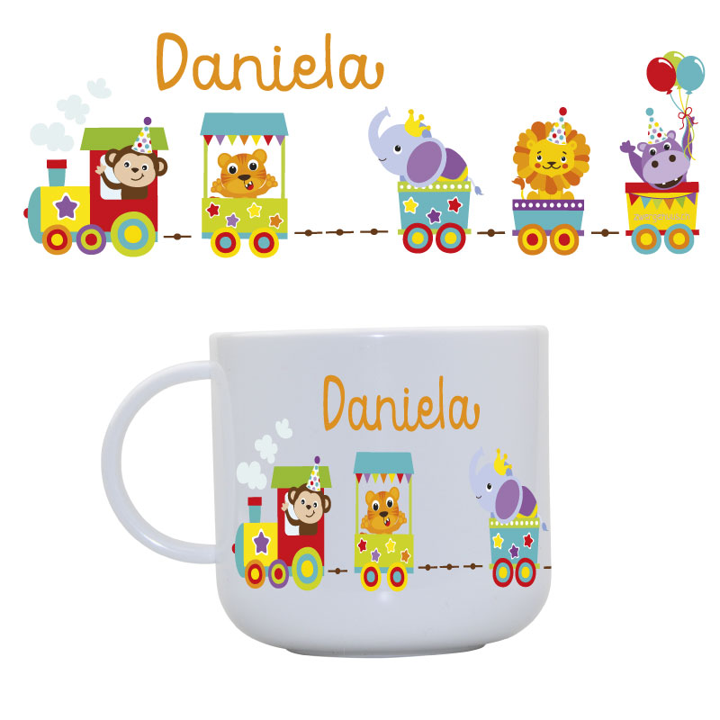 Children's mug animal train