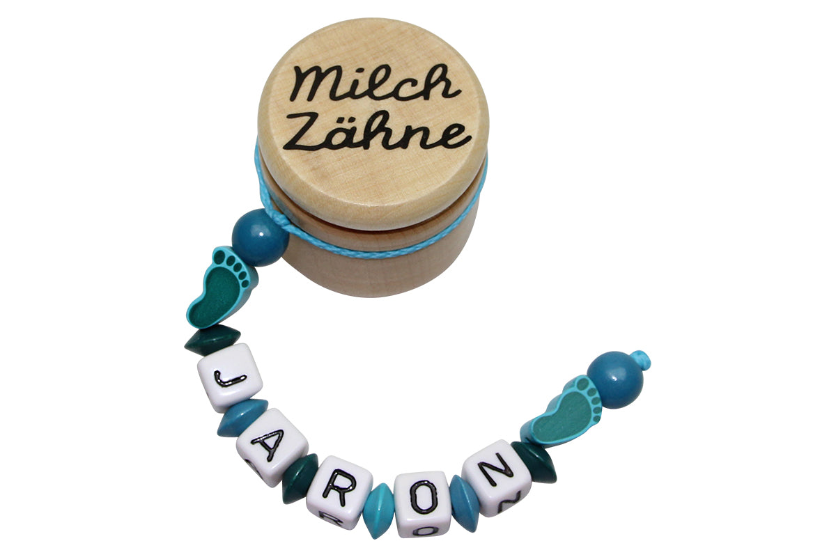 Milchzahndose Füsse petrol