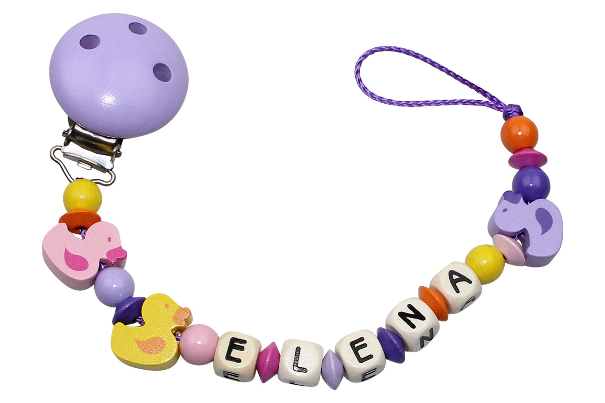 Nuggikette mit Name Entchen Farbenmix