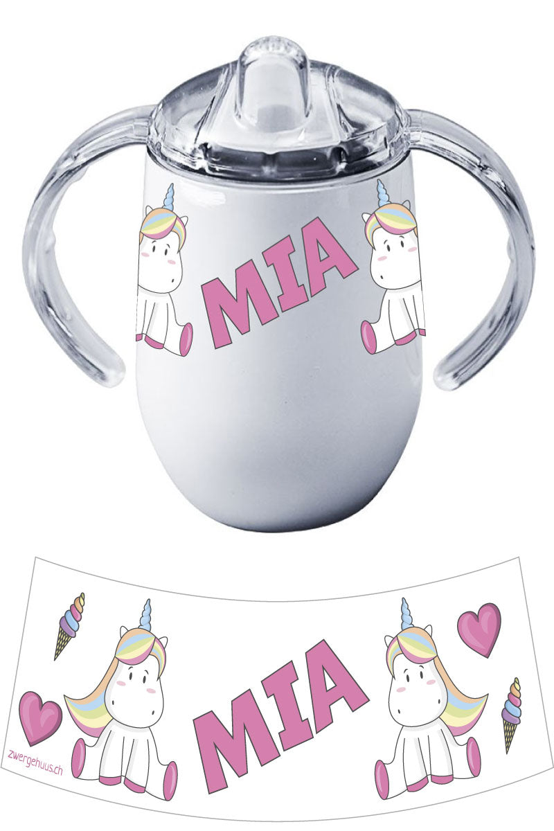Thermo Schnabelbecher Einhorn pink