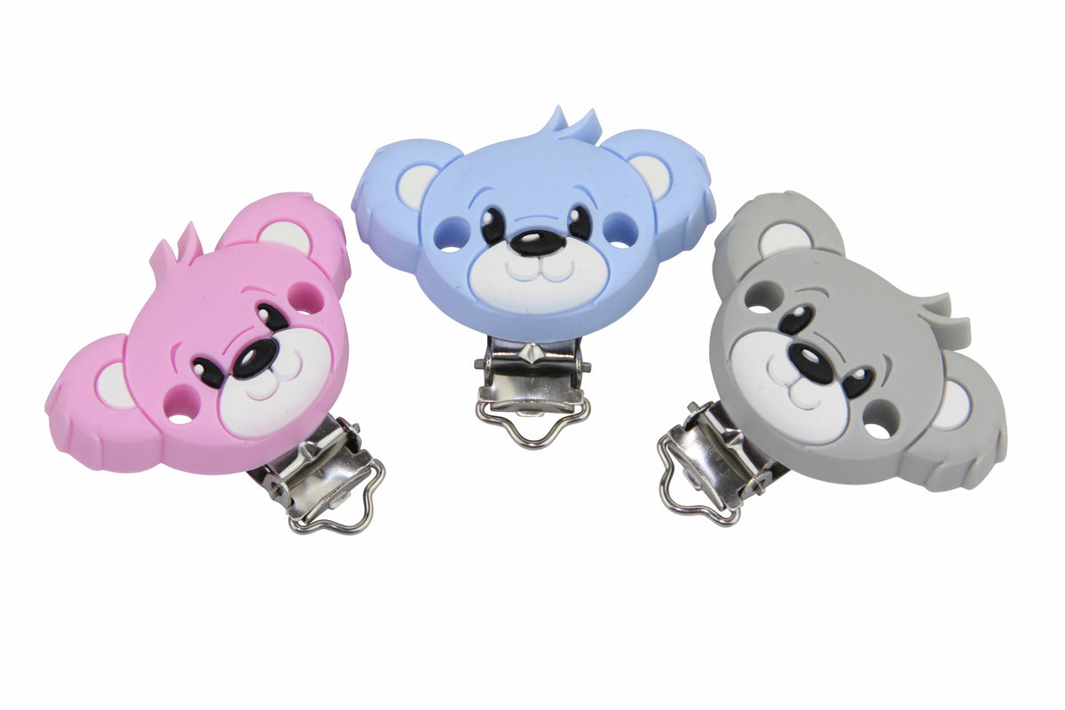 SILIKON Befestigungsclip Teddybär