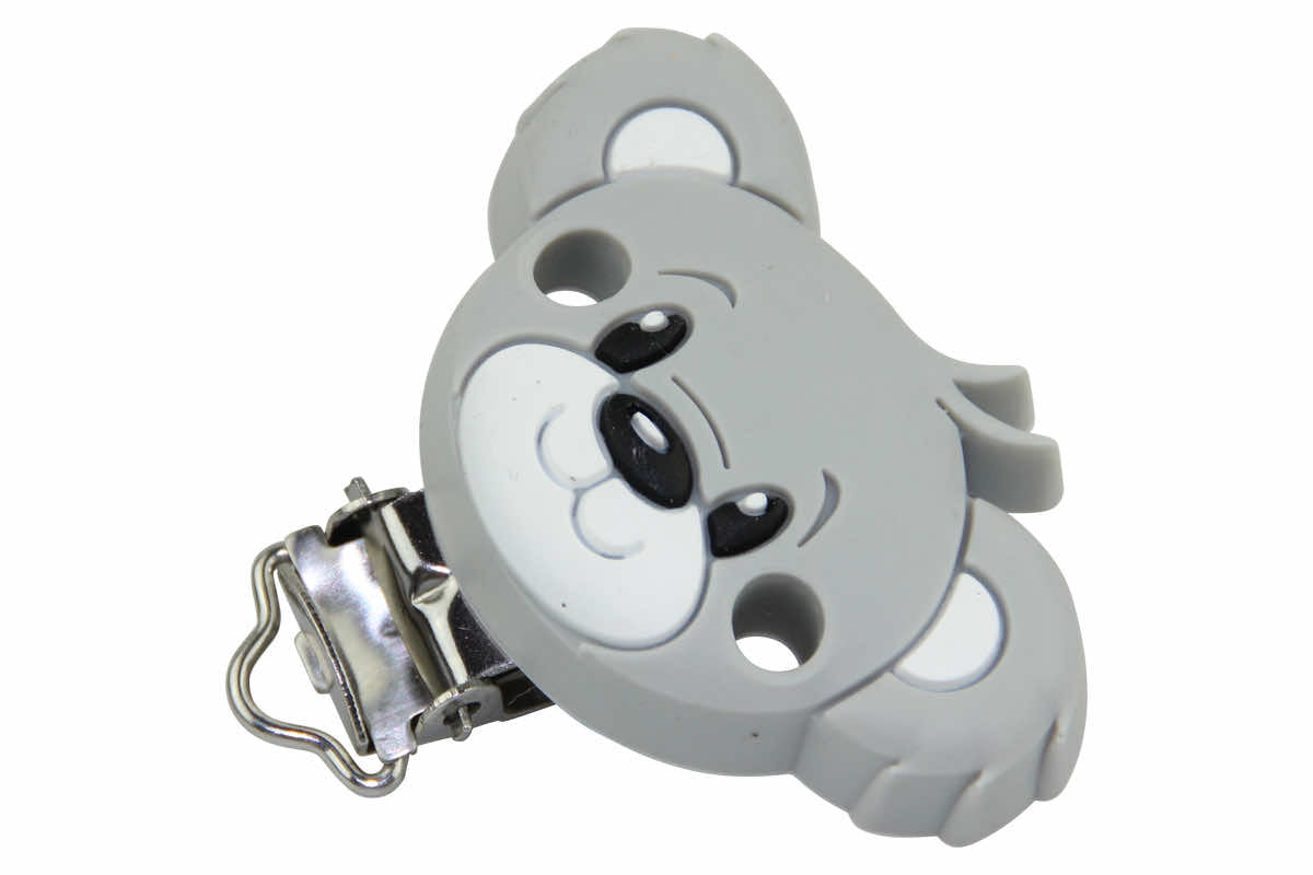 SILIKON Befestigungsclip Teddybär