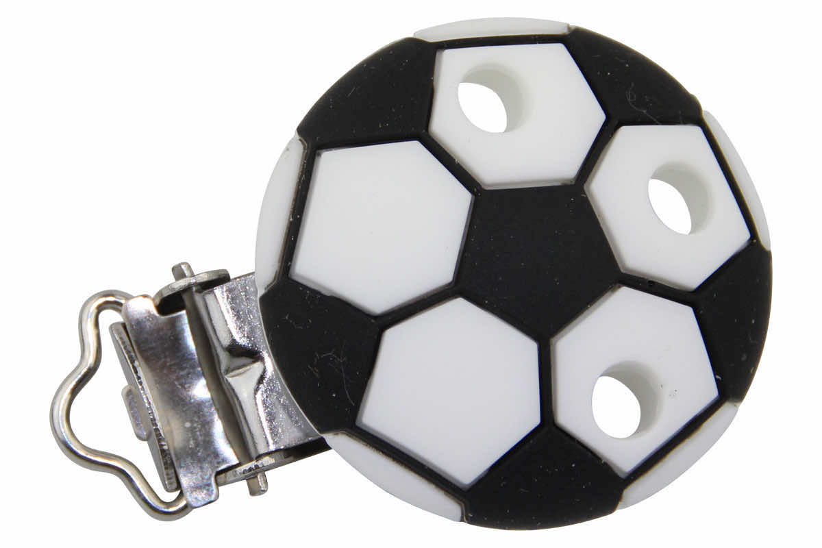 Befestigungsclip aus Silikon mit Fussballmotiv