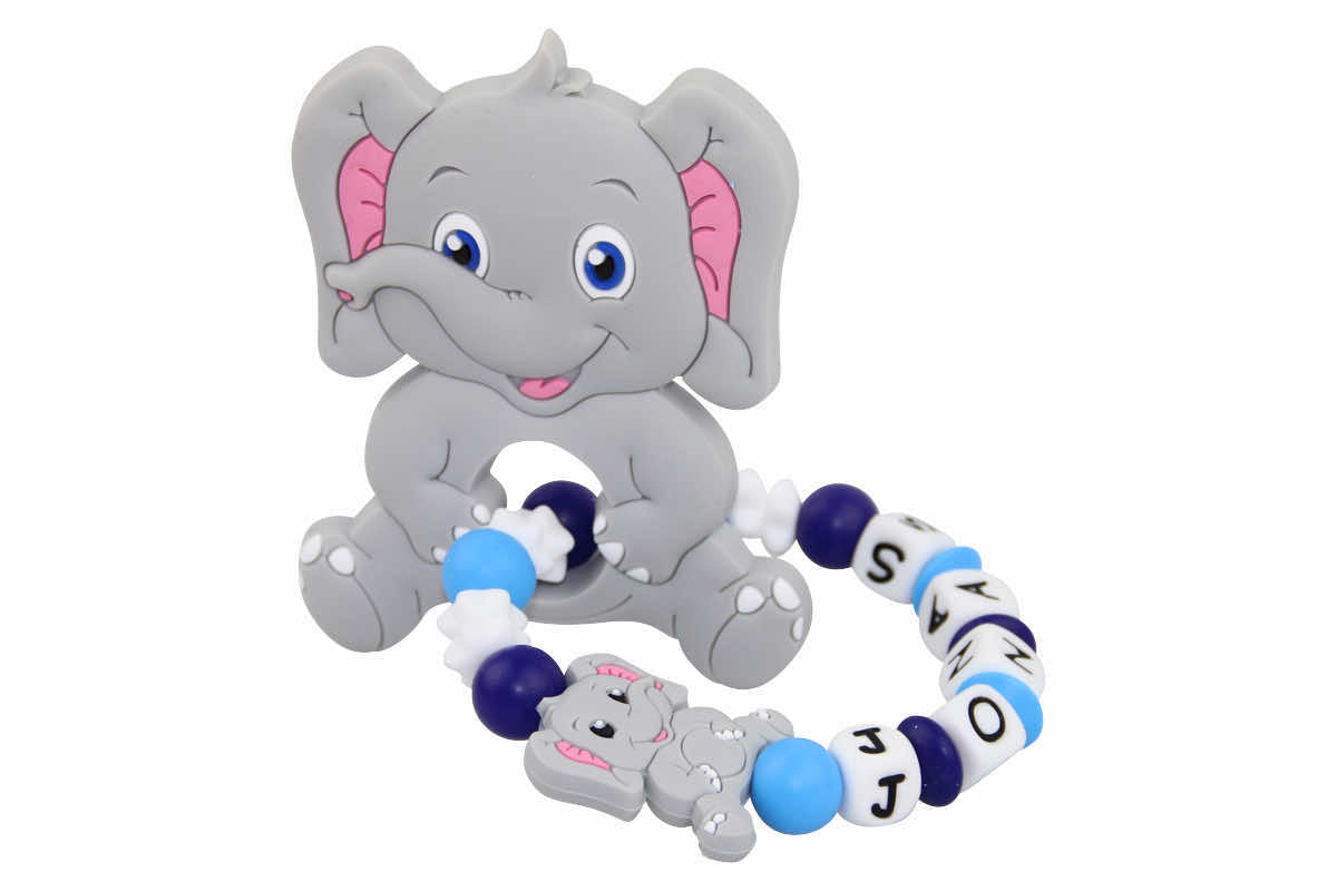 Mordre le bleu d'éléphant greilling: gris