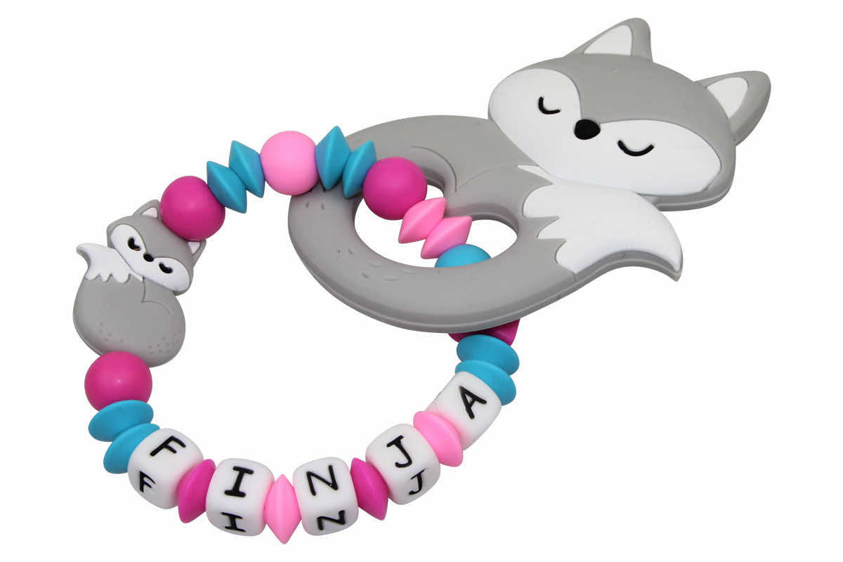Bitey fox scuba blue:pink