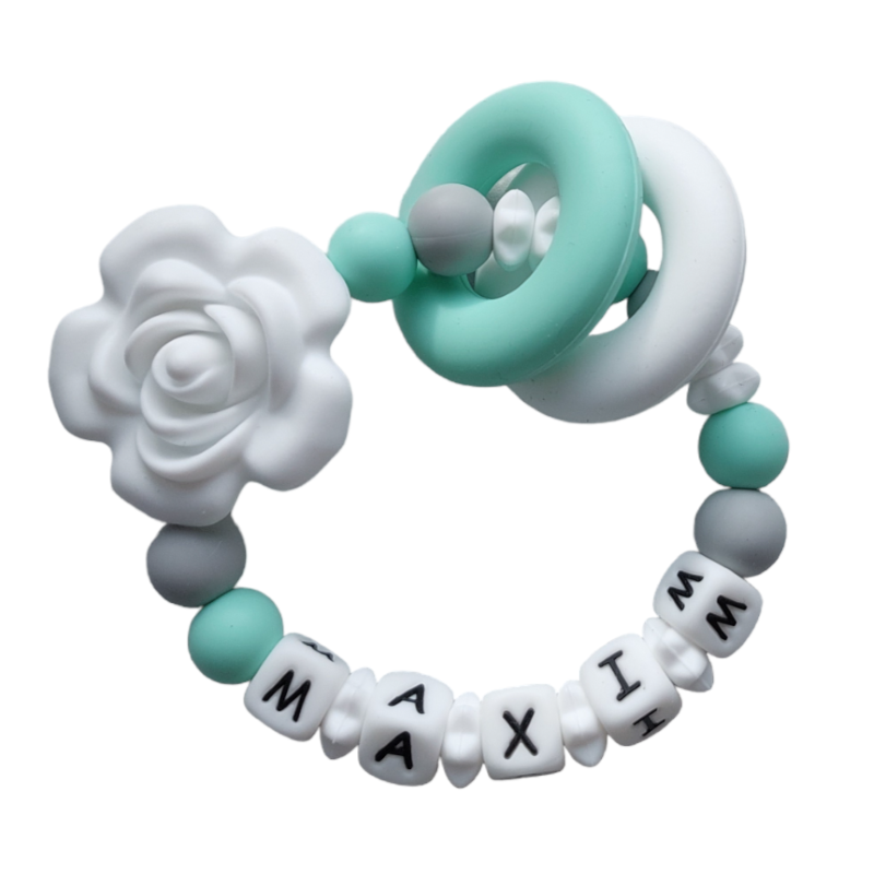 Beissgreifling Rose weiss:mint