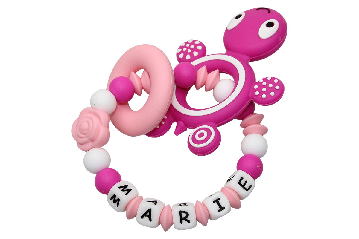 Beissgreifling Schildkröte dunkelpink:pastellrosa