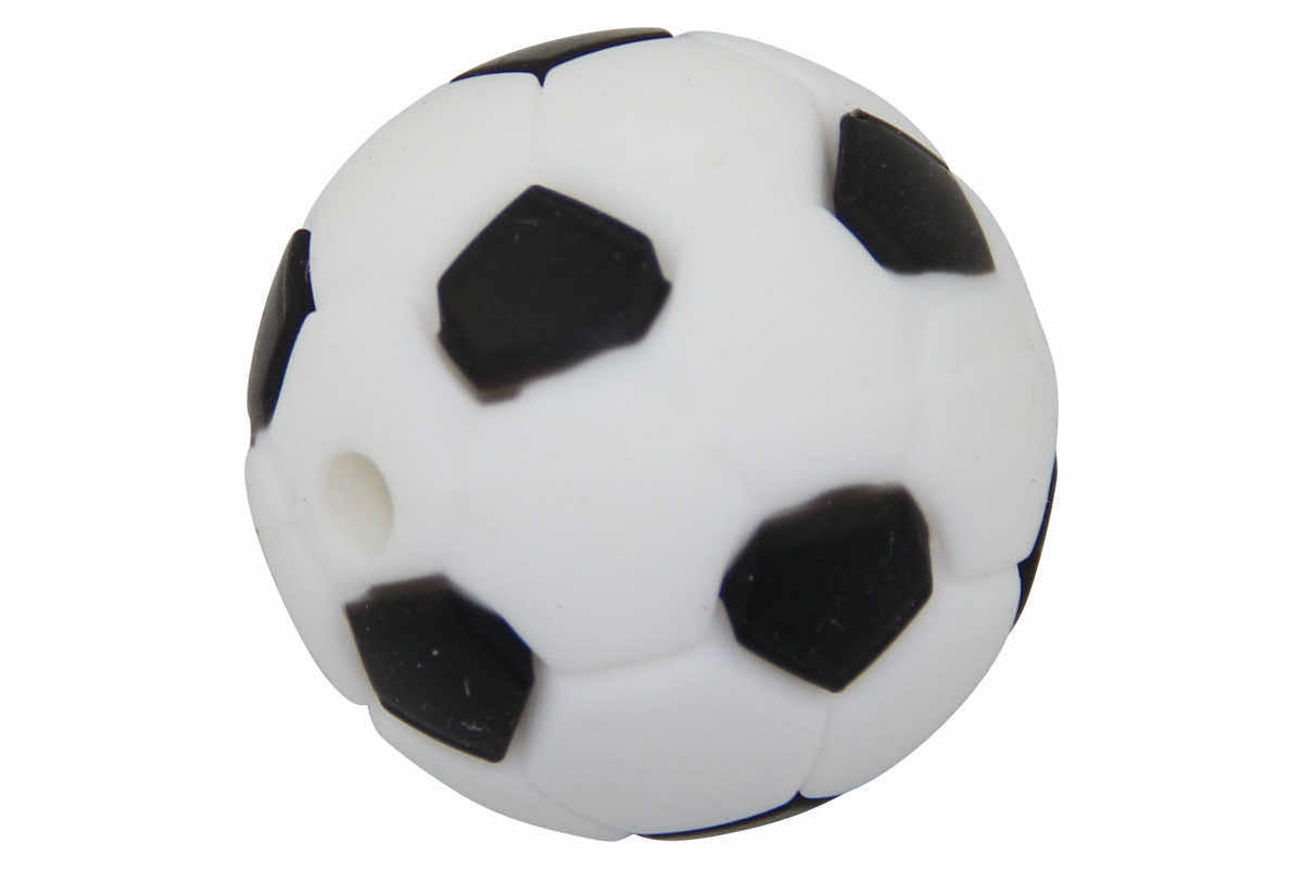 Silikonperle Fussball 19mm
