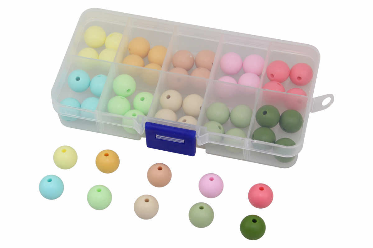Starter set silicone beads 12mm pastel