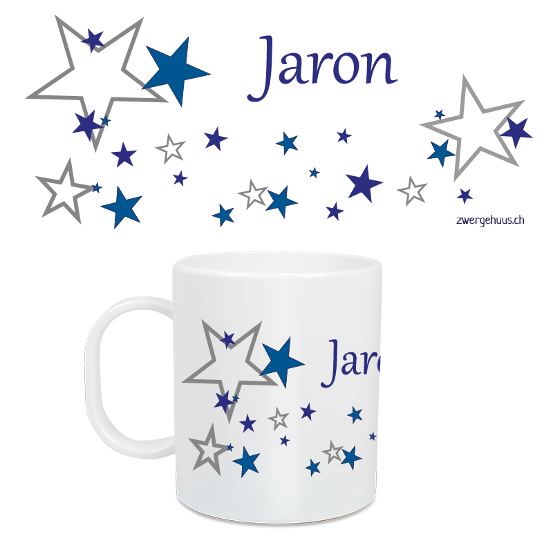 Tasse d'enfants grands astérisques bleus
