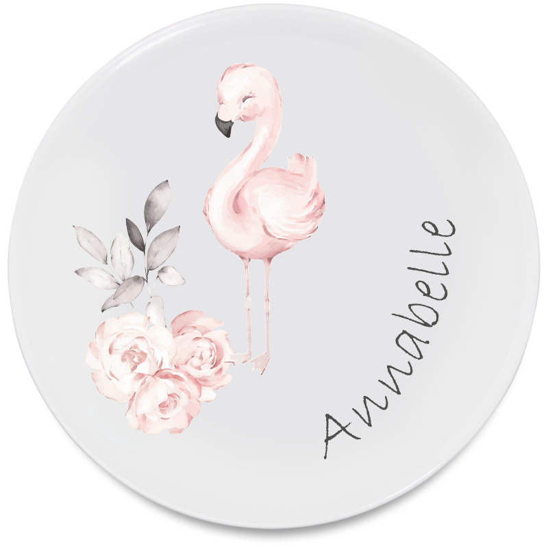 Teller flach Flamingo