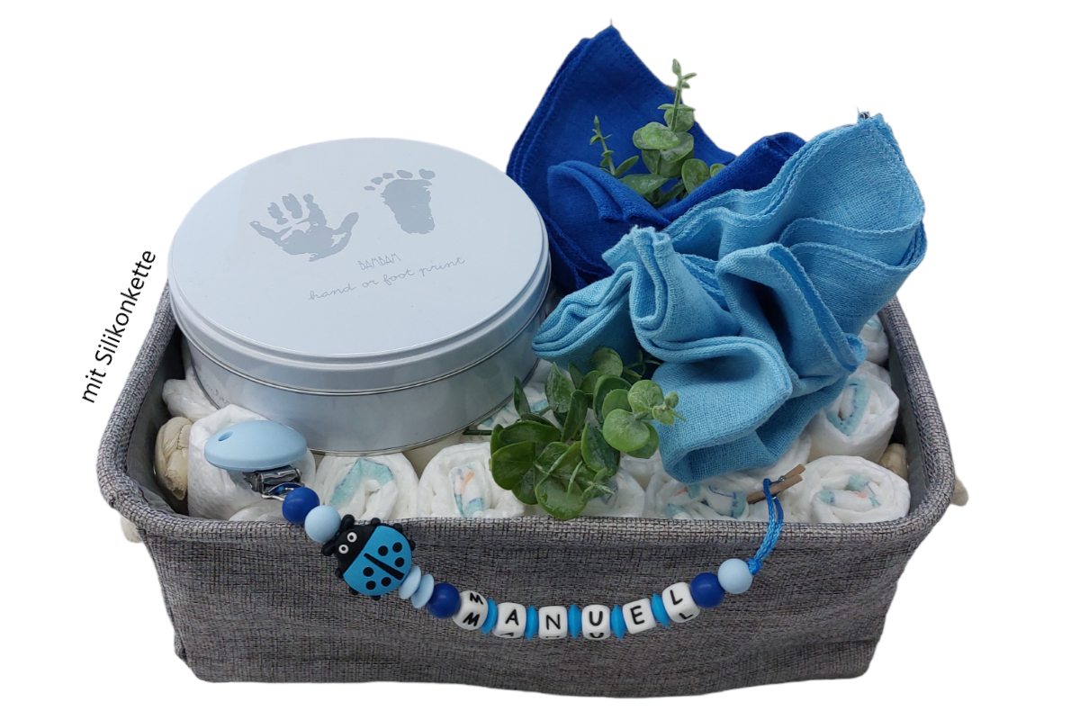 Diaper box blue tones