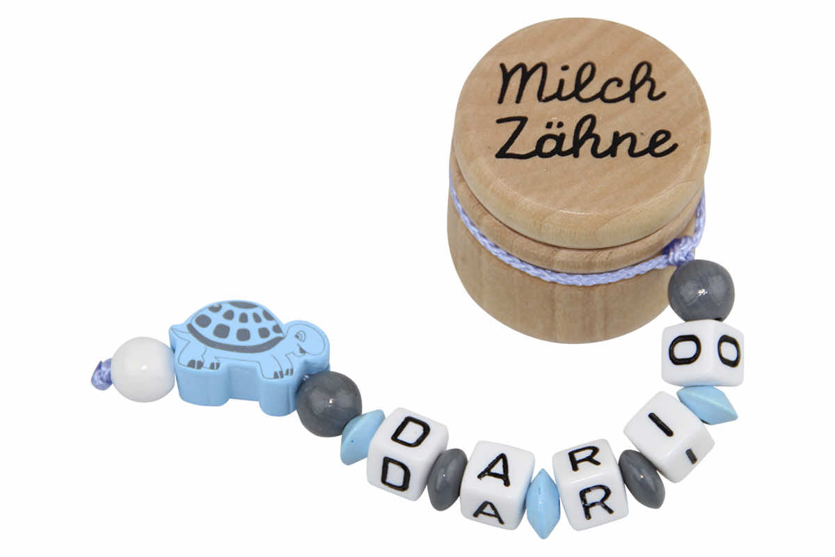 Milk tooth box turtle pastel blue with name